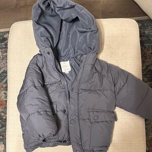Starting Out Kids Hooded Puffer Jacket - Steel Gray